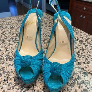 Louboutin Peep Toe Sling Back Pumps - 39.5